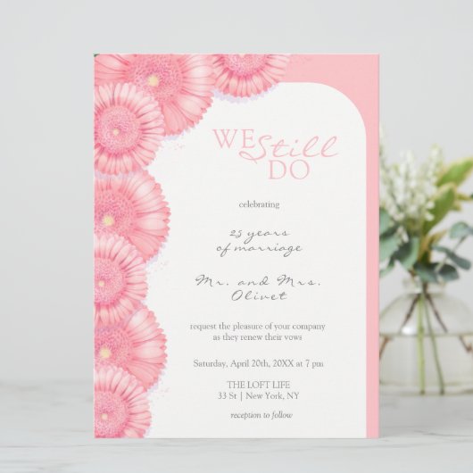 Menu Peach Chrysanthemum Vow Renouvellement 25 ans Invi (Debout devant)