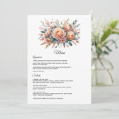 Menu Peach Fuzz Floral Mariage (Debout devant)