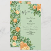 Menu Peach Green Mariage Spring Pastel (Devant / Derrière)