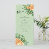Menu Peach Green Mariage Spring Pastel (Debout devant)