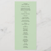 Menu Peach Green Mariage Spring Pastel (Dos)