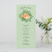 Menu Peach Green Mariage Spring Pastel (Debout devant)
