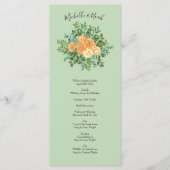 Menu Peach Green Mariage Spring Pastel (Devant)