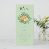 Menu Peach Green Mariage Spring Pastel (Debout devant)