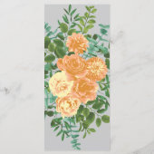 Menu Peach Grey Mariage Spring Floral (Dos)