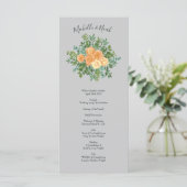 Menu Peach Grey Mariage Spring Floral (Debout devant)