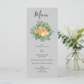 Menu Peach Grey Mariage Spring Floral (Debout devant)