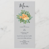 Menu Peach Grey Mariage Spring Floral (Devant)
