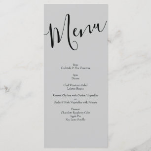 Menu Peach Grey Mariage Spring Floral