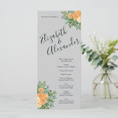 Menu Peach Grey Mariage Spring Floral (Debout devant)