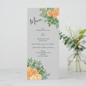 Menu Peach Grey Mariage Spring Floral (Debout devant)