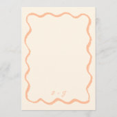 Menu Peach Retro Wavy Squiggle Mariage manuscrit (Dos)