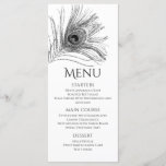 Menu Peacock Feather Chic Parties scintillant Bat mitzv<br><div class="desc">Ce design présente une parties scintillant argentée élégante plumes paon sur un arrière - plan blanc avec vos informations de menu Bat mitzvah ci-dessous. Personnalisez en modifiant le texte dans les zones de texte. Conçu pour vous par Evco Studio www.zazzle.com/store/evcostudio #mitzvah #batmitzvah #eventplanner #mazeltov #jewish #mitzvahswag #party #jewishlife #mariage #kosher...</div>