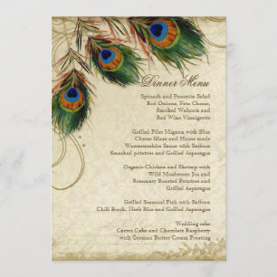 Menu Peacock & Feather Elegant Matching Dinner