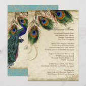 Menu Peacock & Feather Elegant Matching Dinner (Voorkant / Achterkant)
