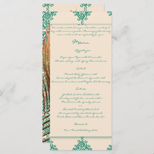 Menu Peacock Feed on Turquoise marocain Carrelage Maria (Devant / Derrière)