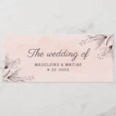 Menu Pêche et fleurs florales grises mariage de (Devant)