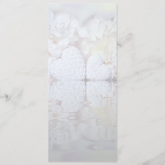 Menu Peines blanches et Coeurs réfléchissants Mariage é (Dos)