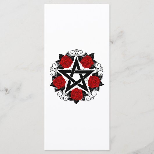 Menu Pentagramme aux roses rouges (Devant)