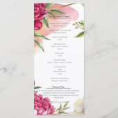 Menu Peony & Orchid Garden Floral Glam Wedding  (Dos)