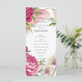 Menu Peony & Orchid Garden Floral Glam Wedding  (Debout devant)