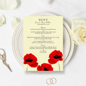 Menu Pépites d'aquarelle rouge Collection de Mariages f