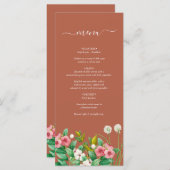 Menu Périwinkle Burnt Orange Terracotta Mariage (Devant / Derrière)