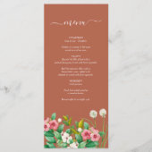 Menu Périwinkle Burnt Orange Terracotta Mariage (Devant)