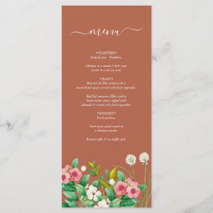 Menu Périwinkle Burnt Orange Terracotta Mariage