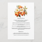 Menu Persimmon Floral Mariage (Dos)