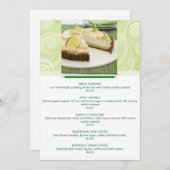 Menu personnalisable de dessert de thème vert (Devant / Derrière)