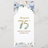 Menu personnalisé 75e fête d'anniversaire (Dos)