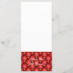 Menu Personnalisé à Pompons Diamants Rouges et Dor
