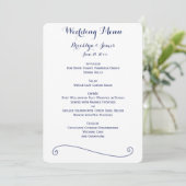 Menu Personnalisé Blanc Et Bleu Mariage (Debout devant)