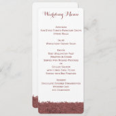 Menu Personnalisé Brown Marsala Et Mariage Blanc (Devant / Derrière)