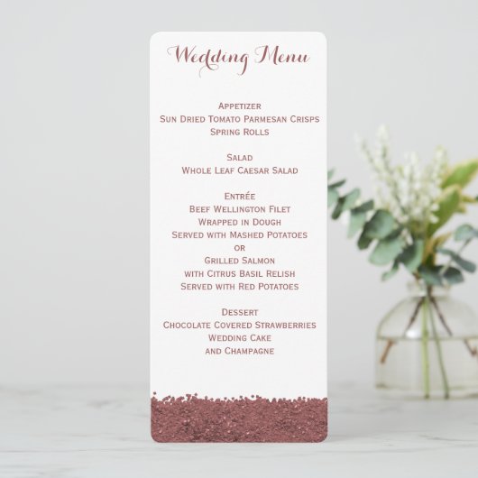 Menu Personnalisé Brown Marsala Et Mariage Blanc (Debout devant)