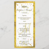 Menu Personnalisé Confetti mariage Gold Foil Frame (Devant)