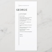 Menu Personnalisé en noir sur blanc Mariage de noms iso (Devant)