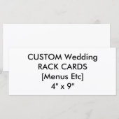 Menu personnalisé et cartes de programme 4" x 9" P (Devant / Derrière)