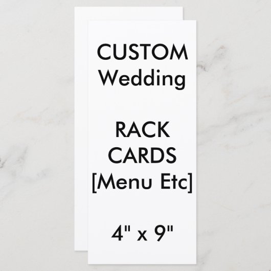 Menu personnalisé et cartes de programme 9"x4" ver (Devant / Derrière)