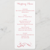 Menu Personnalisé Mariage Blanc Et Rose (Devant)