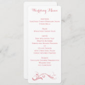 Menu Personnalisé Mariage Blanc Et Rose (Devant / Derrière)