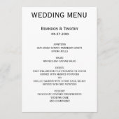 Menu Personnalisé Mariage Gay Noir Et Blanc (Devant)