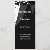 Menu Personnalisé Mariage Gay Noir Et Blanc (Dos)