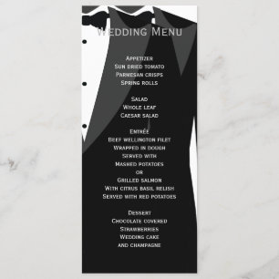 Menu Personnalisé Mariage Gay Noir Et Blanc