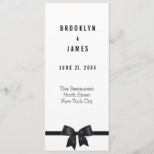 Menu Personnalisé Mariage Noir Et Blanc Avec Bow (Dos)