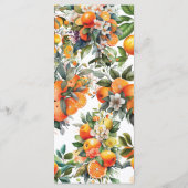 Menu personnalisé Mariage orange d'été (Dos)