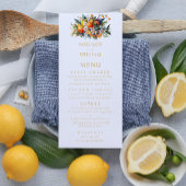 Menu personnalisé Mariage orange d'été