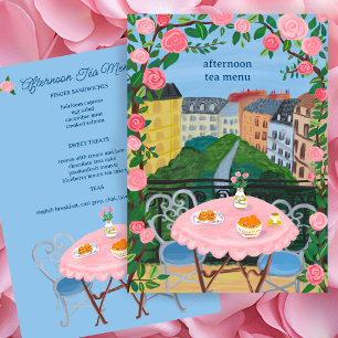 Menu personnalisé Paris Tea on the Balcony with a
