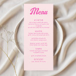 Menu personnalisé Pink Tropical Bat mitzvah Party<br><div class="desc">Assistez à vos invités avec élégance grâce à ces menus Bat mitzvah rose tropical. Le design est composé de feuilles de palmiers verts,  d'une étoile de David sur le dos et d'un texte rose personnalisé pour célébrer votre Bat mitzvah. Entrez l'outil de conception Zazzle pour effectuer des ajustements.</div>